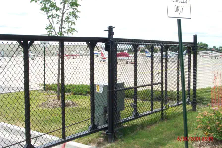 automatic metal gate at driveway entrance