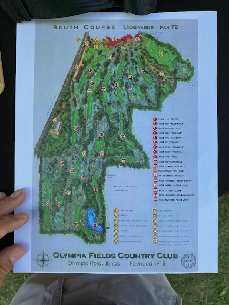 Olympia Fields Country Club south course map 