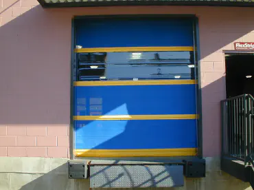 outdoor warehouse dock with rolling screen door