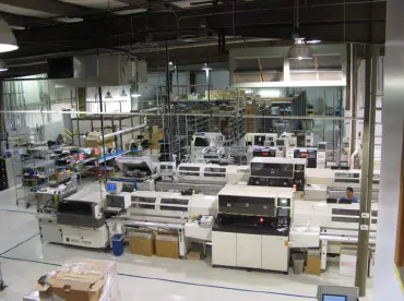 view of a machinery in a manufacturing facility